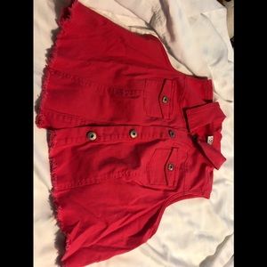 Pink jean vest